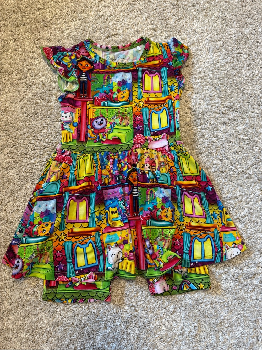 Girls' Sugar Swan Gabby’s Dollhouse Bodysuit Twirl Dress
